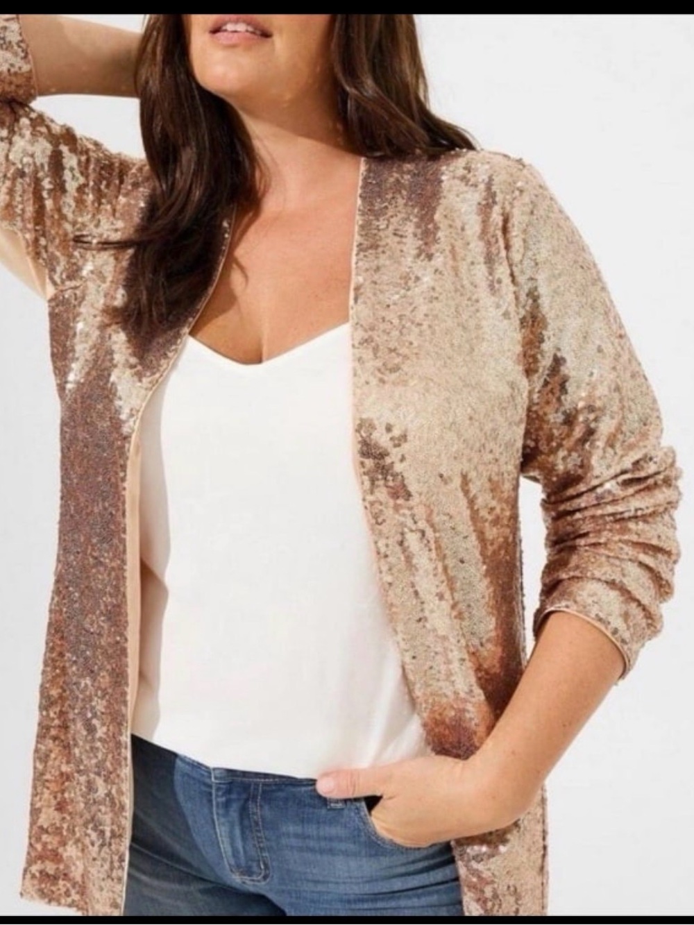 Torrid Gold sequin blazer